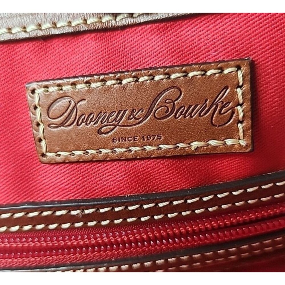 DOONEY & BOURKE ZIP ZIP SNAKE EMBOSSED LEATHER SATCHEL. GRAY/BROWN - Picture 11 of 11